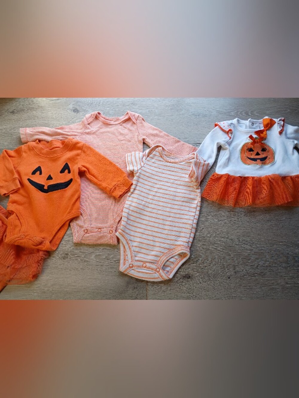 Baby Girl Halloween Pumpkin Outfit Sets 5 Piece Sz 3-6 months - Picture 2 of 9